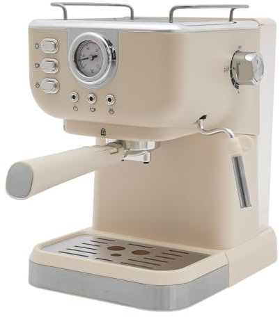 UHDUIG Espressomaschine mit Milchaufschäumer Kompakte Espresso-Kaffeemaschine Temperaturgesteuerte Extraktion mit Presslöffel Wassertank Kapazität 1.5L Geeignet für Haus, Büro, Cafés