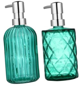 OUNONA 2pièces Bouteille Vide Verre pour Shampoing Flacon à Pression Réutilisable Lot de Bouteilles de Shampoing Verre