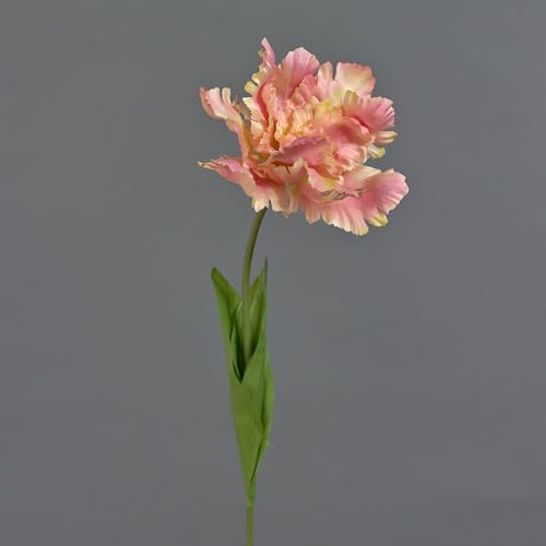 artplants.de Kunstblume Papageientulpe ALISCHA, pfirsich, 70cm | Künstliche Tulpe