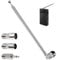 75 Ohm DAB Radio Aerial, Telescopic FM Aerial Antenna for HiFi AV Receiver & Mini System, FM Indoor Antenna with Male F Connector, 3 Adapters (PAL Male, PAL Female, 3.5mm) for Improved Reception
