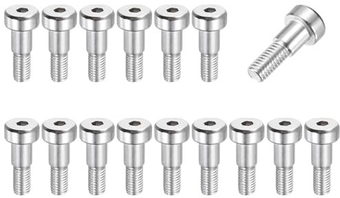 sourcing map Lot de 16 boulons à épaulement en acier inoxydable 304 de 6 mm de diamètre d'épaule de 6 mm, filetage M5 x 0,8, boulons à épaulement à douille hexagonale pour machines de moulage par
