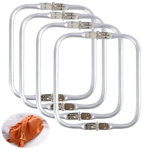 2 Stück U-Förmige Aluminiumtaschenverschlüsse, 20 x 9,2 cm, Taschenrahmen Verschluesse,Häkeltaschenverschlüssen, Aluminium Kuss-Verschluss Rahmen für DIY Handtaschen und Geldbörsen, Robust und (4Pcs)