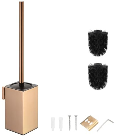 ​BGL WC-Bürstenhalter Roségold Wandmontage | Quadratisch 304 Edelstahl mit Hygieneständer | Rostfrei & Elegant für Bad & Hotel​​