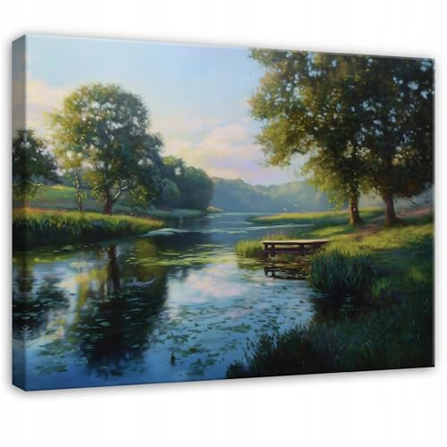 WallArena Leinwand Bilder 100x70 cm | Landschaft, Leinwandbilder, Bild auf leinwand, Format: 100x70 cm (BxH) - einteilig auf Canvas Leinwand. Das Leinwand