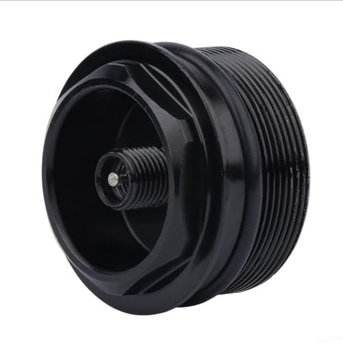 Jonikuper For Bike Front Fork Valve Nut for 32mm Inner Tube Fork, Aluminum Alloy Air Fork Cap Assembly with Replaceable Valve Core, Thread 28.8xP1.0mm, Black