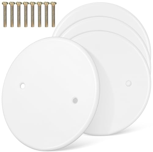 Zerodeko 4 Tapas Redondas para Caja Eléctrica de Techo en Color Blanco, Material Pp, Diseño Simple y Elegante para Decoración Interior en Hogares