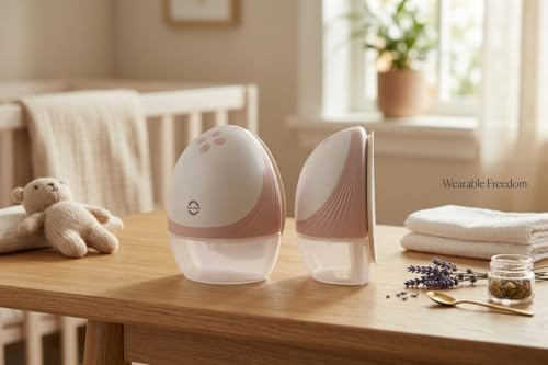 MUBY Thermo Wearable Breast Pump with Warming, Hands-Free Double Electric Pump, 5 Modes & 9 Levels, 2000mAh Long Battery, Anti-Backflow, Rechargeable in-Bra Pump, BPA Free, 19/21/24mm Flanges