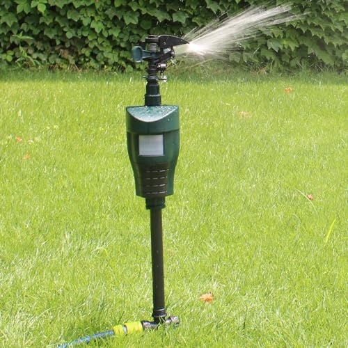 Xdyyjrasa Aspersor con Sensor de Movimiento, aspersor Ajustable de 360° para protección de jardín