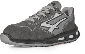 U-Power Red Lion Push, Unisex Safety Shoes, Lightweight, Flexible, Anti Puncture Leather Trainers, with Infinergy Insert, with Aluminium Toe Caps (Grey 36)