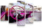 SIN-US 74 Wandbild (Gesamtmaß: 150x100cm) Oldtimer in Havana, pinkes Lenkrad