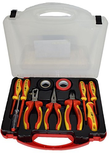 VDE Electrical Electricians Insulated Plier Cutter Stripper Screwdriver Kit 11pc