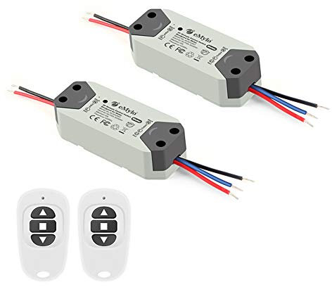 eMylo Smart Wireless RF Motor Controller Schalter Relaismodul AC 220V Motor Fernsteuerungsschalter 90V-250V 433Mhz für Rolltor/elektrischer Vorhang/Wasserpumpe Control Motor Vorwärts/Rückwärts 2 Pack