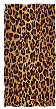 Mnsruu Weiches Handtuch für Bad, Hotel, Spa, Fitnessstudio, Sport, 76 x 38 cm, Leopardenmuster