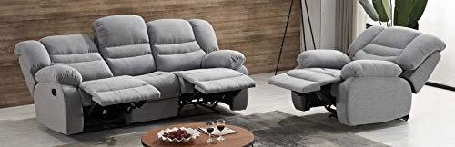 Microfaser Relax Schlafsofas Relaxsofas Fernsehsessel 5116-3+1-GM