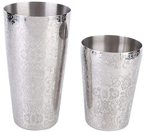 Cafopgrill Cocktail Shaker Set, Stainless Steel 304, Boston Shaker, 550ml & 820ml, Silver, 2 x Cups