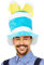 Smiffys Beer Festival Beer Hat, Blue with 3 Beers, Oktoberfest Fancy Dress, Oktoberfest Dress Up Hats