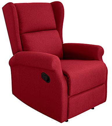 GARDENIA Poltrona Reclinabile Tessuto Colore Bordeaux, Relax Manuale
