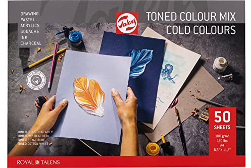 Talens Toned Colours Mix Block, A4, 50 Blatt, 180g/m²
