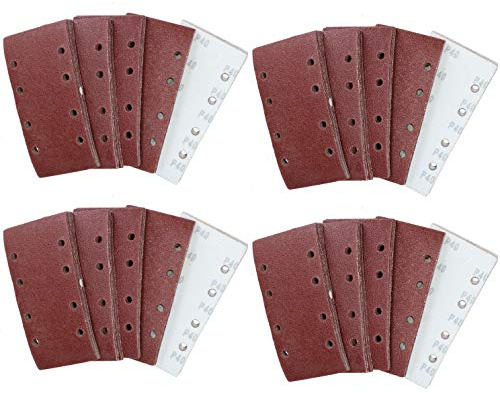 Hook + Loop 1/3 Sheet Sanding Sander Sandpaper Pads 40 Grit Coarse 200 Pack