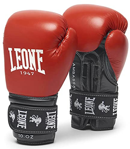LEONE 1947 Embajador Guantes de Boxeo, Adultos Unisex, Rojo, 16 oz