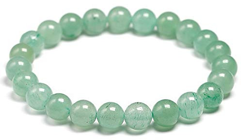 SIMPLÍ BASIC Natural Green Aventurine Healing Gemstone Crystal Bracelet 8mm Bead|Financial Success, Will Power & Confidence|Everyday Jewellery|Healing Gemstone Beaded Bracelet Valentines Gifts for Her