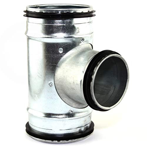 MKK Raccord en T pour tuyau spiralé - Diamètre : 80 mm - Diamètre : 80 mm - Joint à lèvre en caoutchouc - Réduction de la ventilation