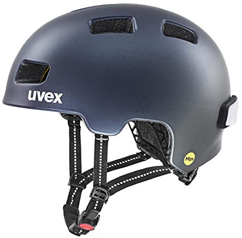 uvex City 4 MIPS - Leichter City-Helm für Damen und Herren - MIPS-Sysytem - inkl. LED-Licht - deep Space matt - 58-61 cm