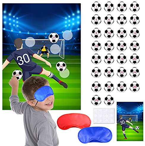 ELECLAND Pin das Fußballspiel für Kinder,Pin den Fußball am Tor mit Fußball-Aufklebern,Fußball Party Spielen, Weihnachtsfeier Spielen für Aktivitäten im Klassenzimmer, Fußball Geburtstags Dekorationen