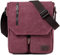 Kasgo Umhängetasche, Wasserabweisend Vintage Segeltuch Herrentasche Schultertasche Klassische Kuriertasche Crossbody für Arbeit Schule Burgund