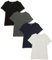 Amazon Essentials Women's Regular-Fit Short-Sleeve V-Neck T-Shirt, Pack of 4, White/Charcoal Heather/Navy, XL
