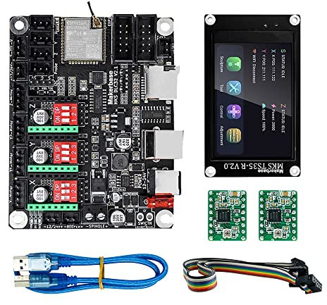 HANLEES Makerbase MKS DLC32 Offline-Controller 32 Bits ESP32 WIFI GRBL TFT Touchscreen für Desktop-Lasergravurmaschine (TS35-A4988 Kit)
