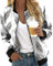 sutelang lurryly Vestes Imprimé Pour Femmes Chic Motard Blouson Printemps Été Léger Bomber Blouson Outwear Décontractées ZippéE LéGèRe Manteau Col Montant VêTements De Sport