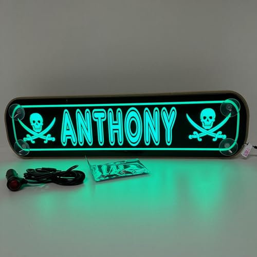Plaque lumineuse camion personnalisé 60 x 14cm STICK OLIVIER® éclairage LED RGBW à ambiance musicale 5v 12v 24v USB plaque routier personnalisé [ Enseigne lumineuse personnalisable ]