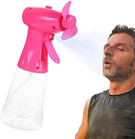 Stronrive Tragbarer Ventilator mit Nebel - Persönliche Fanreisen,Batteriebetriebener Wassersprühventilator für den Außenbereich, den Innenbereich, den Pendelverkehr, Büros und Reisen