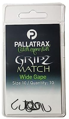 Pallatrax Gripz Match Fishing Hooks (Spade End) - Award Winning Fishing Hooks (Size 18 Gripz Match)