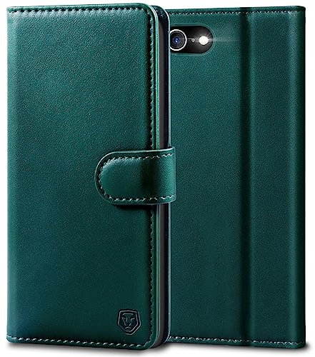 Handyhülle für iPhone SE 2022/2020 Hülle iPhone 7 / iPhone 8 Hülle Leder Klapphülle Brieftasche Kartenfach Ständer Magnet Handytasche Case Schutzhülle für iPhone SE 2022 5G/ SE 2020/8 / 7 - Grün