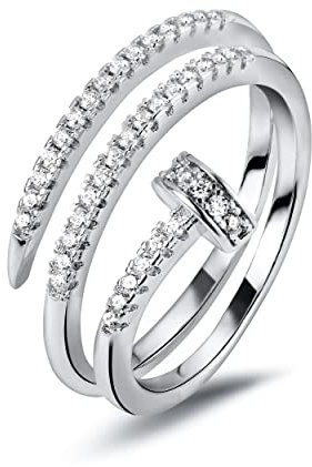 Anten Pink 18K Vergoldete Ringe für Damen | Gold-Wickelring mit kubischem Zirkonia und Spiraldesign Gold Ring Exquisiter Statement-Schmuck für Frauen und Mädchen Geschenke für Mädchen