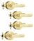 Karlstone 4 Pack Passage Brass Door Knob,Heavy Duty Gold Door Handles in New Paint Technology, Keyless Door Levers for Hallways, Closets etc Round Design