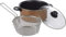 Yorkshire Homeware Non Stick 24cm Stick Chip Pan Set | Chip Pan Kitchen Deep Fat Frying | Chrome Mesh Basket with Glass Lid | Two Cool Touch Easy Carry Handles | Fat Fryer Cooking Pot, Copper
