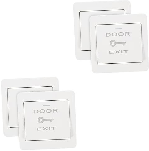 ULTECHNOVO 2sets Ring Door Bell Wall Plate Cover Door Access Control System Exit Button Wall Plate for Security 2pcs*2