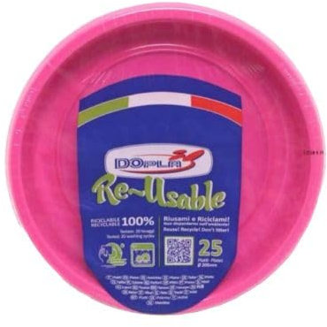 TEKHOME Piatti Plastica fondi,25/50/75/100/125/150 Pezzi piatti plastica colorati lavabili e riutilizzabili Rotondi per Compleanno,Festa, Matrimonio,Fai da Te Fatti a Mano (50, FUCSIA)