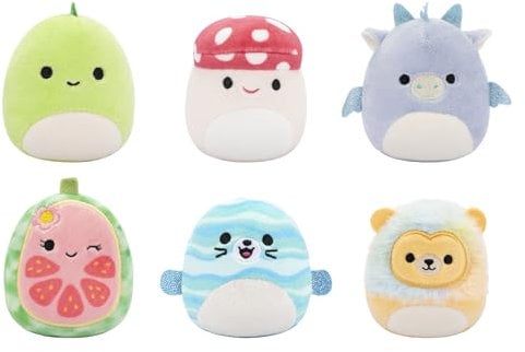 Squishmallows Micromallows SQMM0010-6er Pack, superweiche Mini, 6,5 cm Plüschfiguren