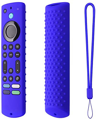 Silikon-Fernbedienungsabdeckung für alle neuen Fire Stick 4K Max 2023, Silikonhülle kompatibel mit Fire TV Stick 4k Max 2nd Gen, Toshiba/Insignia NS-RCFNA-21, Silikonhülle mit Umhängeband, Blau