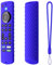 Silicone Remote Cover for All New Fire Stick 4K Max 2023, Silicone Case Compatible with Fire TV Stick 4k Max 2nd Gen, Toshiba/Insignia NS-RCFNA-21 Silicone Sleeve with Lanyard (Blue)