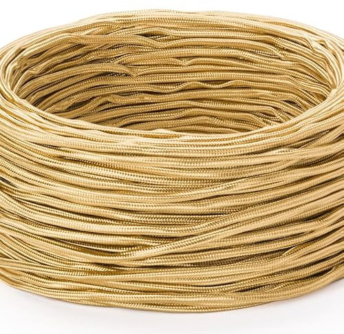 ORION LIGHTSTYLE Câble d'alimentation textile extra fin pour lustres, 5 m/5 m, couleur : or, câble d'alimentation fin à 3 fils 3 x 0,75 mm², avec câble de terre, accessoire de lampe