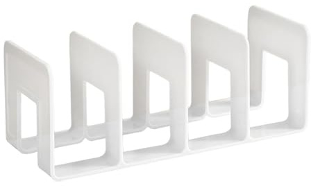 JISADER Fermalibri in Acrilico Supporto per Libri Classificazione di sezioni Divisori per scaffali Scaffale per Borse per riviste da scaffale, Bianco