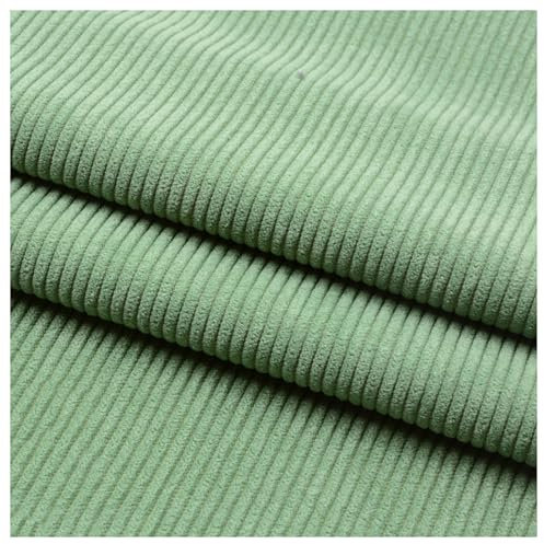 AITAF Kord-Stoff DIY-Nähmaterialien Cord-Stoff Weich 8 Dochte Quilting-Stoff Rippcord für Kleidung, Kleid, Hose, Kostüm, Sofa, Überwürfe, Kopfkissenbezug, 50X155cm (Grün)