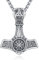 PARYFO Thors Hammer Halskette 925 Sterling Silber Thors Hammer Anhänger Kette Wikinger Amulett Nordische Mythologie Wikinger Mjölnir Schmuck Geschenk für Männer Frauen Jungen