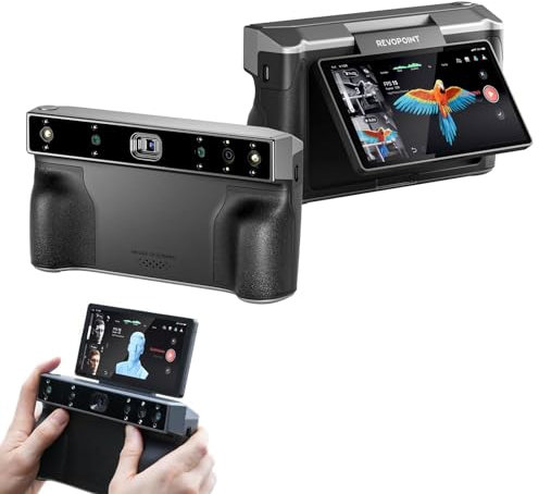 Revopoint MIRACO Scanner 3D per stampanti 3D, precisione fino a 0,02mm, schermo ribaltabile a 180°, scanner WiFi con batteria a ricarica rapida da 5000mAh, scansione di oggetti grandi e piccoli, 16GB