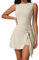 IDOPIP Damen Tenniskleid Golfkleid mit Hose Drunter Trainingskleid Ärmelloses Rückenfrei Sportkleider Für Sport Tennis Baseball Joga Fitness Jogging Tischtennis Minikleid Tennis Outfit Aprikose S